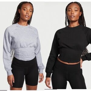 Bundle of 2 NWT VS Cotton Fleece Corset Crewneck